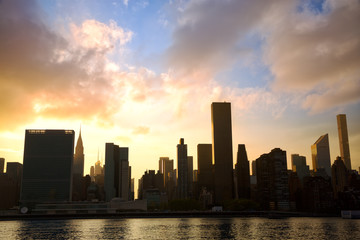 Fototapeta na wymiar Manhattan Midtown skyline at sunset