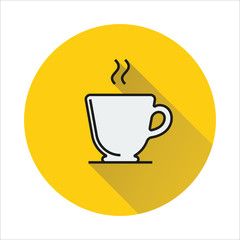 cup simple icon on circle background