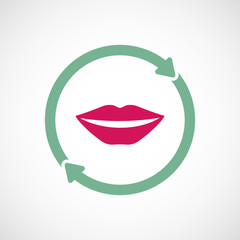 Obraz premium Isolated reuse icon with a female mouth smiling