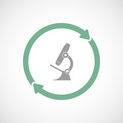 Isolated reuse icon with  a microscope icon