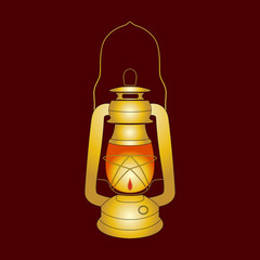 Vector Oil Lantern over dark background