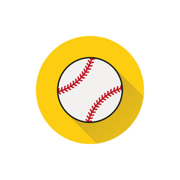 Baseball line art icon on white background