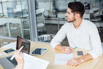 Businessman working on business meeting in conference room