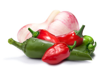 Garlic, habaneros, chili as design element