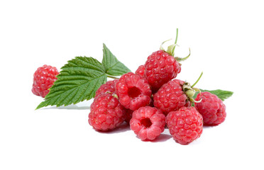 Ripe raspberry isolated on white background
