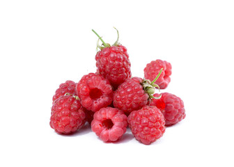 Ripe raspberry isolated on white background