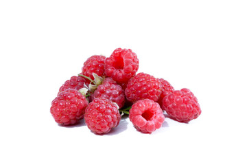 Ripe raspberry isolated on white background