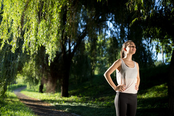 Athletic woman ready to run