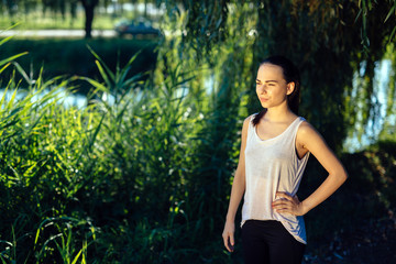 Sportwoman in nature