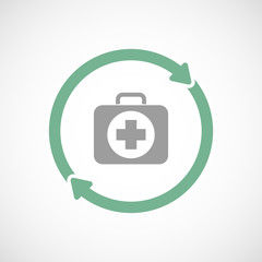 Isolated reuse icon with  a first aid kit icon