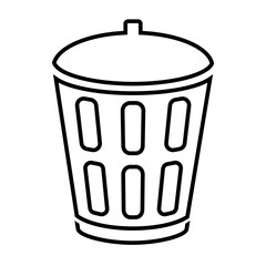 Garbage bin line icon. Bucket for trash, garbage, waste. Vector Illustration