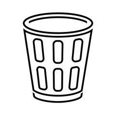Garbage bin line icon. Bucket for trash, garbage, waste. Vector Illustration
