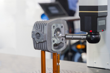 Inspection dimension aluminum automotive parts by CMM