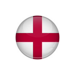 Obraz premium Flag of England. A round button with a glare. Round Flag emblem.