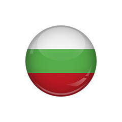 Obraz premium Flag of Bulgaria. A round button with a glare. Round Flag emblem.