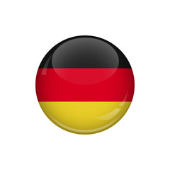 Flag of Germany. A round button with a glare. Round Flag emblem.