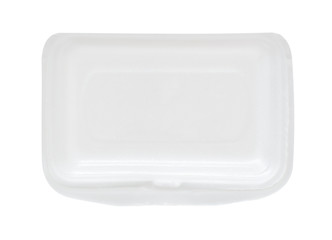 Styrofoam box / Styrofoam box on white background. Food container.