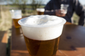 detail of beer on the table