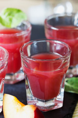 Plum liqueur in a glass