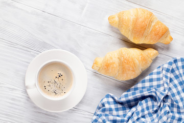 Fresh croissants and coffee