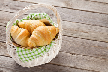 Fresh croissants basket