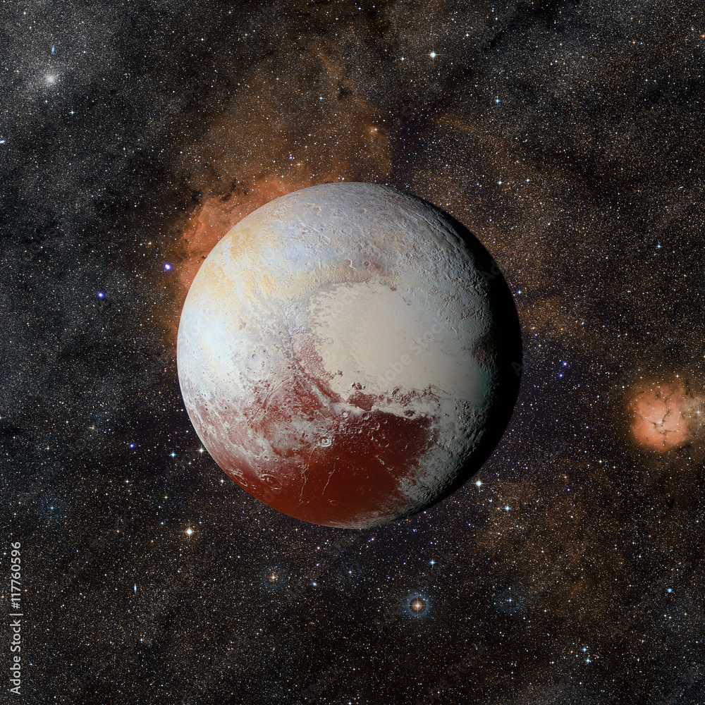 Canvas Prints solar system planet pluto on nebula background. elements of this
