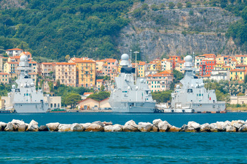 Military ships in La Spezia.