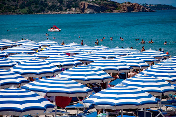 Fototapeta na wymiar Beach Umbrellas in Sicily