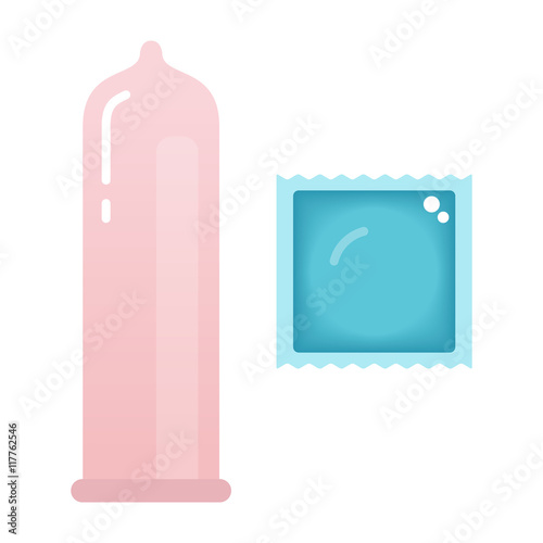 Download "latex condom and package icon on white backgorund " Stock ...