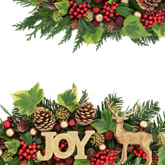 Christmas Joy Abstract Border