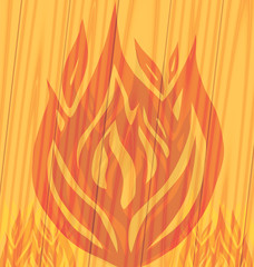 flames fire on the wooden background