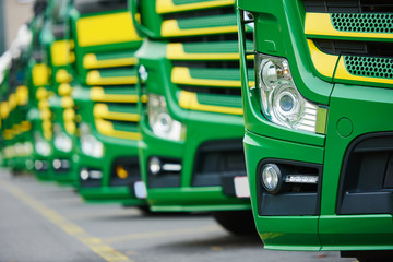 transporting freighting service lorry trucks in row