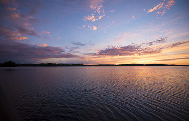Fototapeta na wymiar Sundown Finland Lake