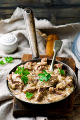 beef stroganoff from veal