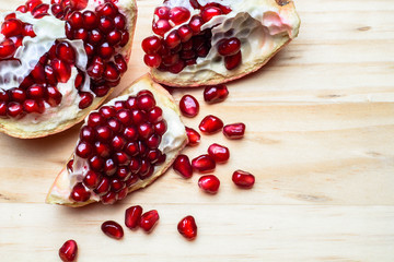 Pomegranate on a table