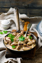 beef stroganoff from veal