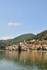 Fototapeta na wymiar Veduta di Piediluco e l'omonimo lago - Terni - Umbria - Italia