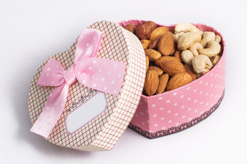 Nuts in a gift box