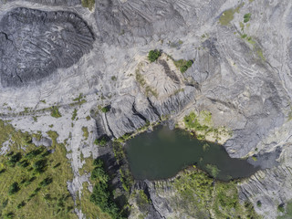 Degraded landscape old coal mine in south of Poland. Destroyed l