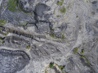 Degraded landscape old coal mine in south of Poland. Destroyed l