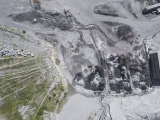 Degraded landscape in south of Poland. Destroyed land. View from