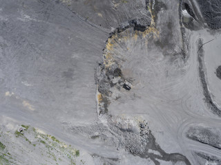 Degraded landscape in south of Poland. Destroyed land. View from