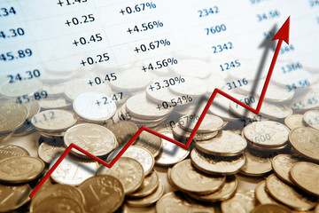 pile of coins with digits and diagram