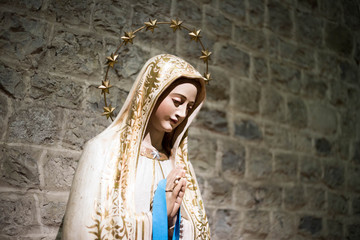 statue of saint Mary in a catholic italian church