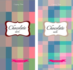 Collection of modern geometric chocolate packaging. Vector illustration