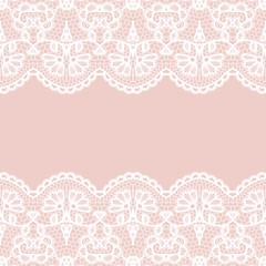 Seamless lace border. Invitation card.