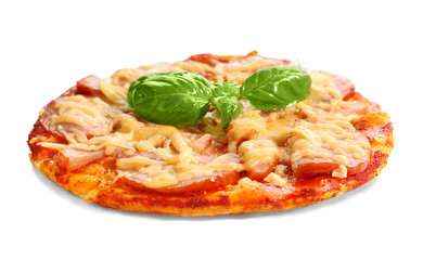 Tasty pizza, isolated on white