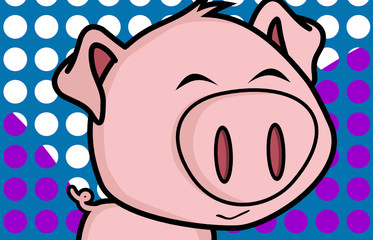 funny little pig cartoon expressions in vector format