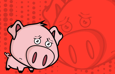 Obraz premium funny little pig cartoon expressions in vector format