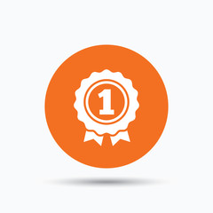 Award medal icon. Winner emblem sign.